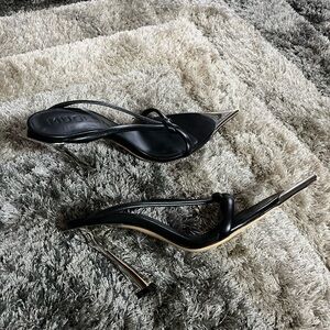 Mugler Black and Silver Stiletto Heels